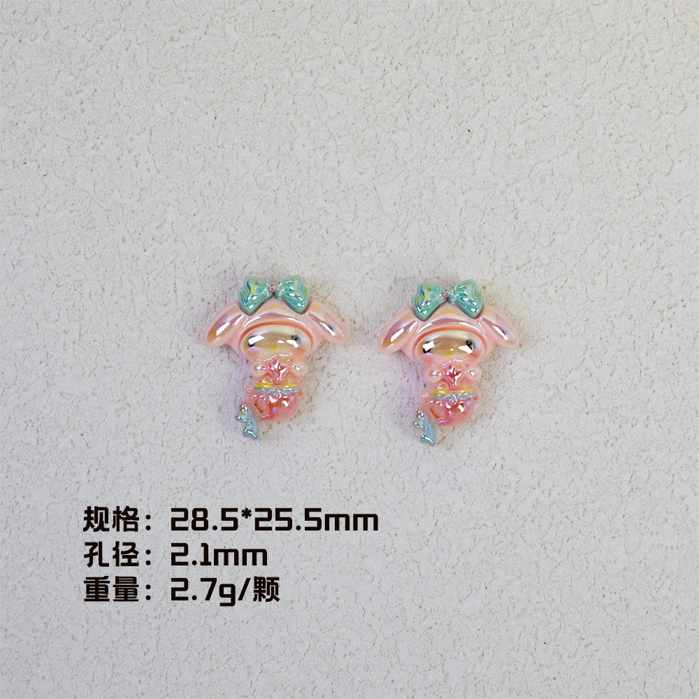 Plating Mermaid Resin Beads Whimsical Pastel Fantasy 20pcs 8