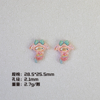 Plating Mermaid Resin Beads Whimsical Pastel Fantasy 20pcs 8