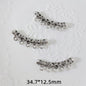 Tube Metal Beads 34.7x12.5mm Hollow Vintage Totem Pattern 30pcs 6