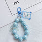 Acrylic Beaded Rabbit and Bear Keychain with Translucent Bow Charm 13