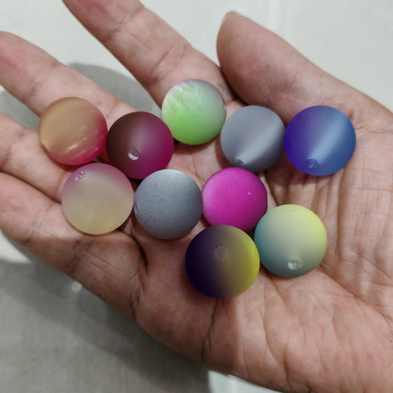 Gradient Bubblegum Beads 20mm Rubberized Two-Color Matte Finish 50pcs 4