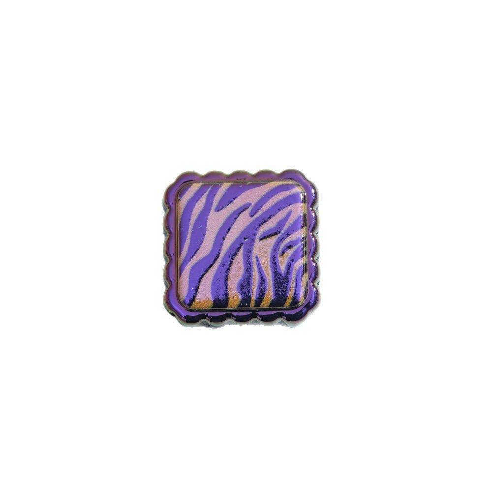 Plating Square Acrylic Beads 18mm Leopard Lace Pattern 10pcs 5