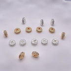 Brass Four-Petal Flower Spacer Beads 7mm Zirconia 10pcs 2
