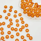 Acrylic Spacer Beads 8mm Amber Large Hole 100pcs
