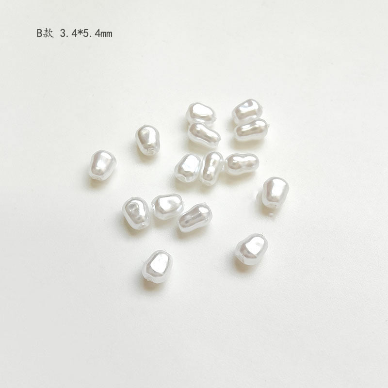 Vintage Shaped Imitation Pearl Acrylic Beads Soft White Luster 10pcs 7