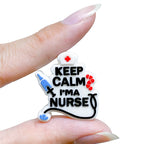 Silicone Focal Beads Nurse KEEP CALM I AM A NURSE Text and Medical Icons 20pcs 5