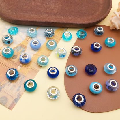 Blue Tone Resin Spacer Beads Mixed Shapes Multicolor 40pcs 2