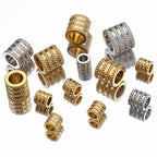 Stainless Steel Tube Metal Beads 5-10mm Four Arcs Reticulated Pattern 20pcs 4