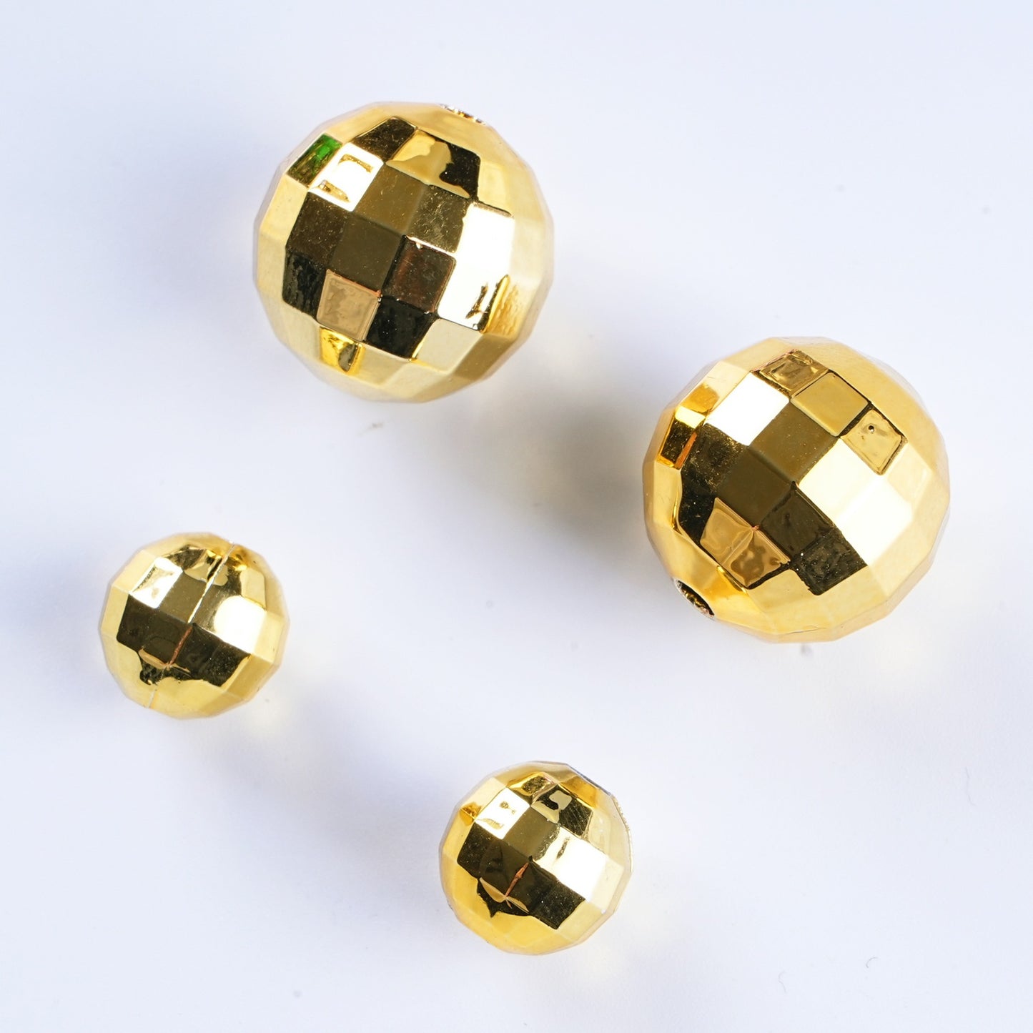 Plating Metal Faceted Acrylic Beads 10-16mm Earth Colors 100pcs 10