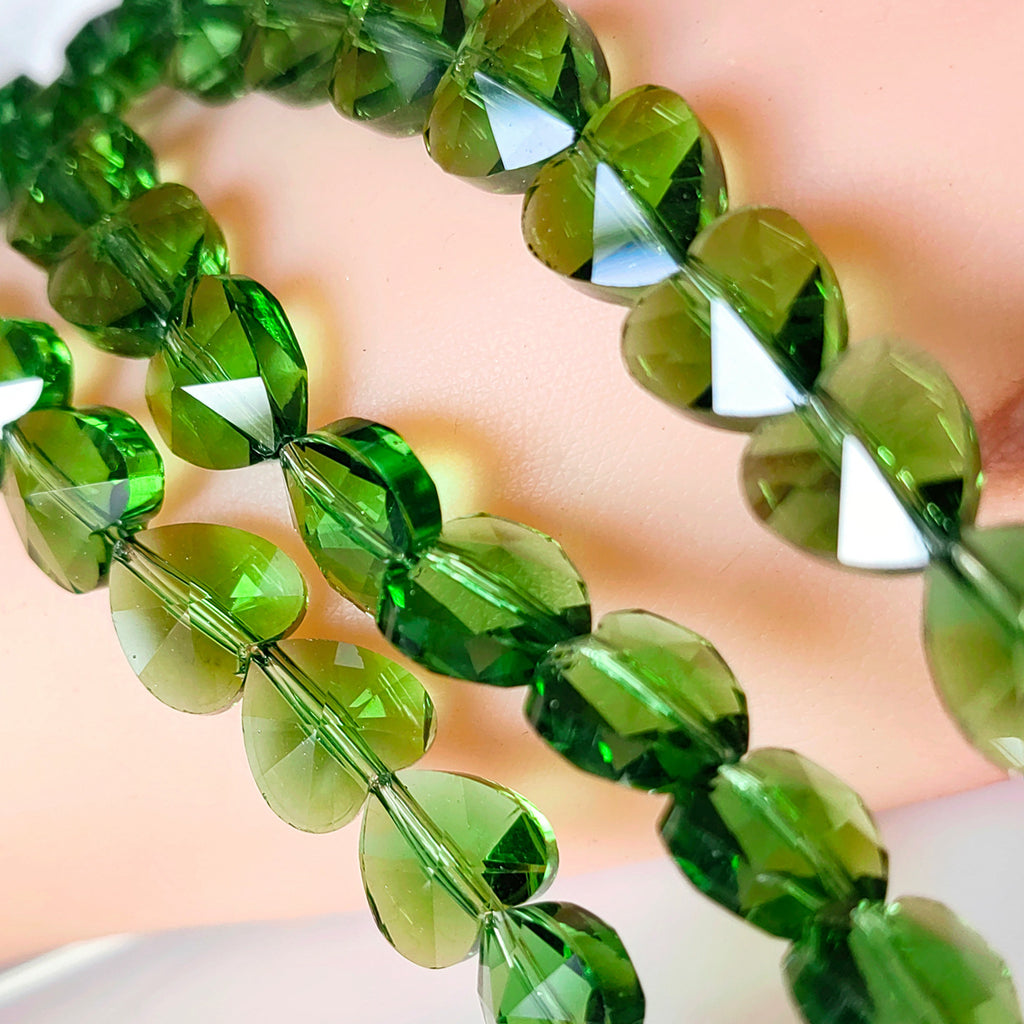 Heart Transparent Glass Beads 12mm Faceted Smooth 10pcs 6