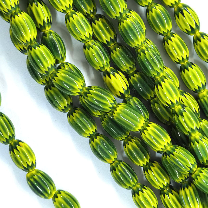 Nepal Millefiori Oval Glass Beads 8mm by 12mm Vibrant Floral 310pcs 3
