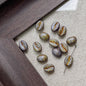 Vintage Czech Coffee Bean Lampwork Glass Beads 8x11mm 10pcs 28