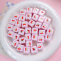 Leopard Bow Print Acrylic Square Beads 14mm Colorful Glossy 10pcs 9