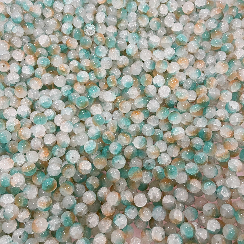 Gradient Crackle Round Glass Beads 10mm Pastel Mixed Colors 100pcs 33