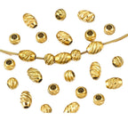 Stainless Steel Oval Blade Grain Metal Beads 5/7mm Gold Tone 10pcs 5
