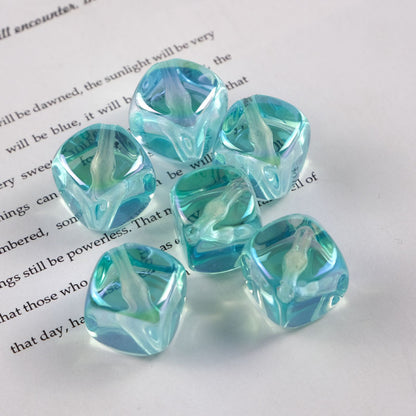 Transparent Flat Square Acrylic Beads 15mm Candy Colors 50pcs 5