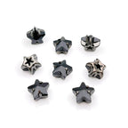 Electroplated Pentagram Glass Beads 10mm Silver White Star Cutouts 50pcs 7