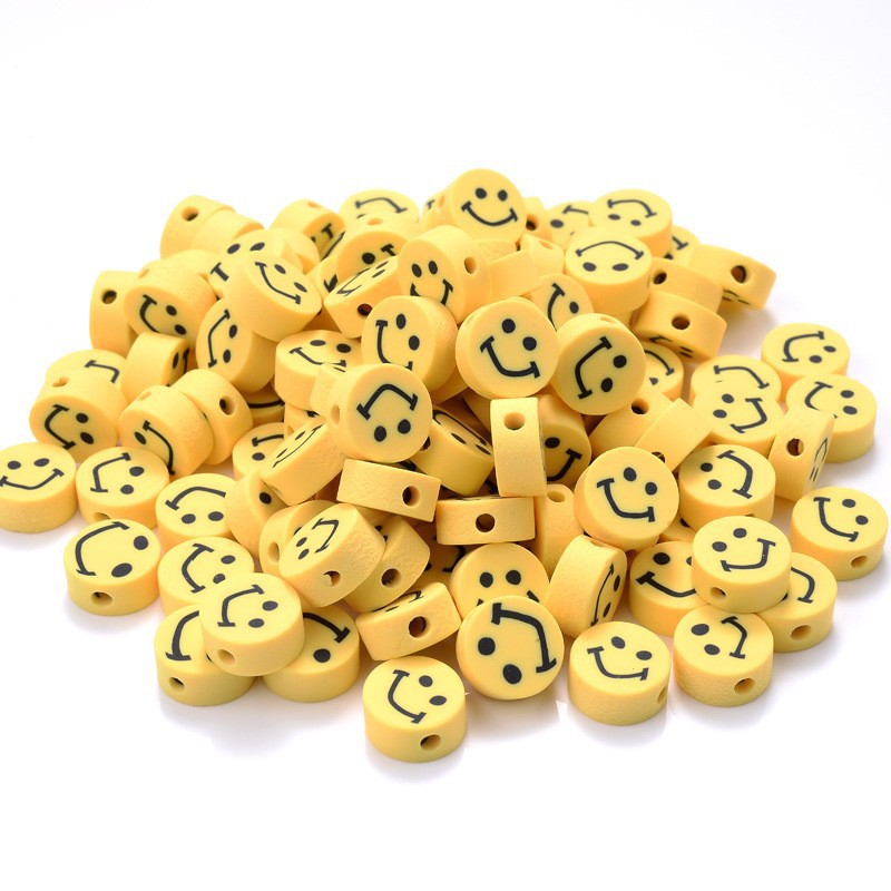 Flat Clay Beads 10mm Color Fruit Cartoon Mixed Design 1000pcs 18