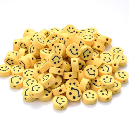 Flat Clay Beads 10mm Color Fruit Cartoon Mixed Design 1000pcs 18
