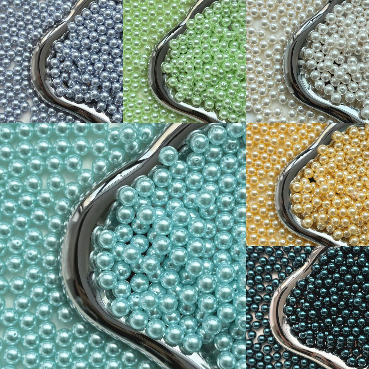 Pearl Glass Beads 8mm Glossy Pastel Smooth Finish 30pcs 4