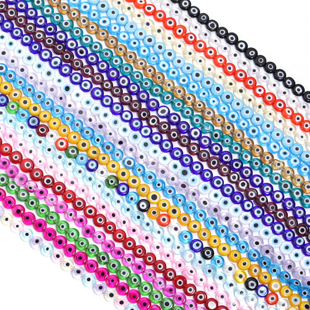 Flat Millefiori Evil Eye Lampwork Seed Glass Beads 4mm 90pcs 2