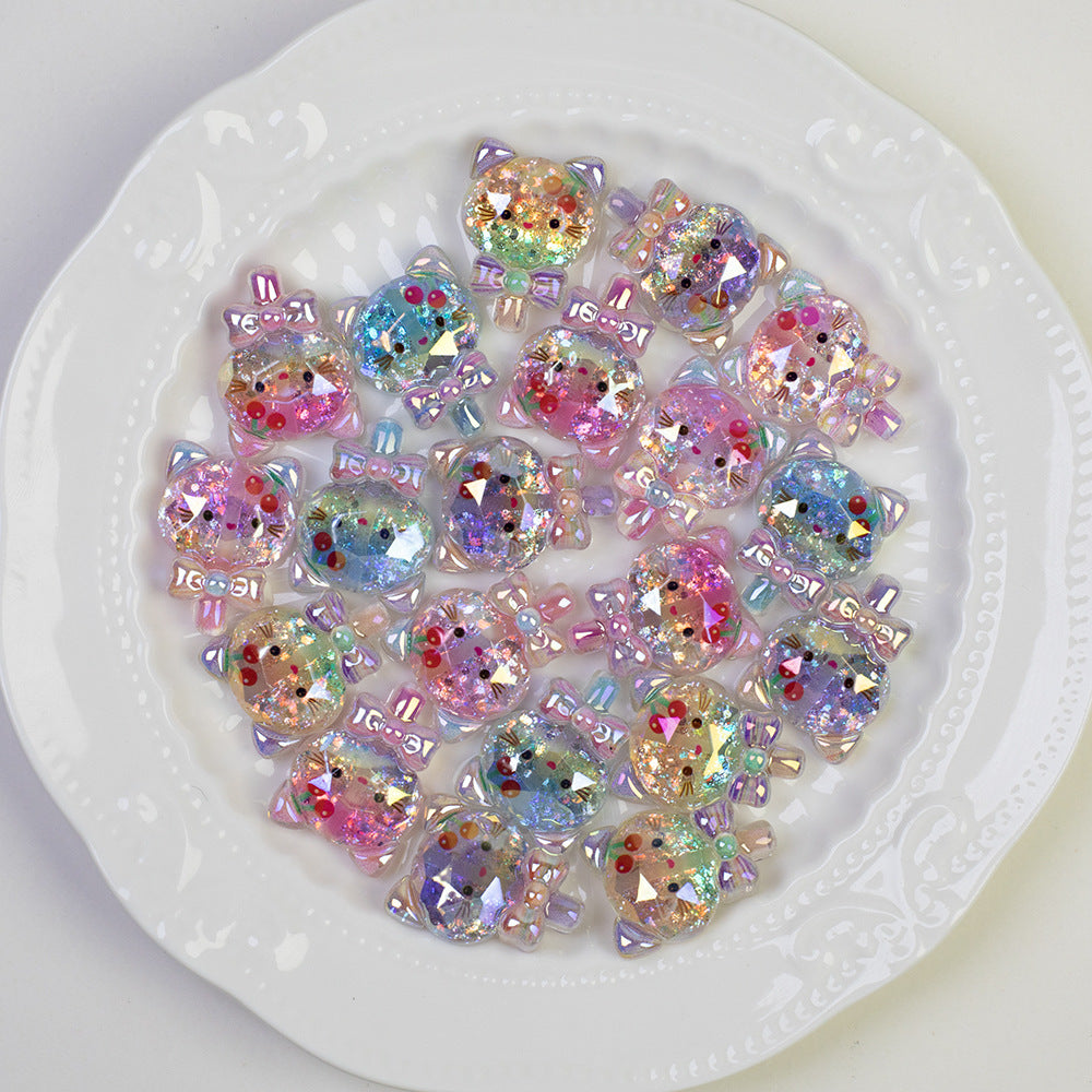 Plating Shimmer Hello Kitty Resin Beads 25mm Magic Wand 20pcs 2