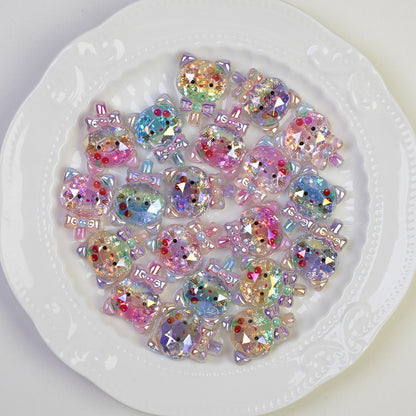 Plating Shimmer Hello Kitty Resin Beads 25mm Magic Wand 20pcs 2