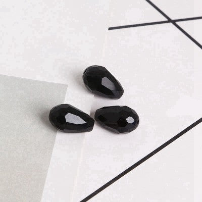 Faceted Teardrop Glass Beads 8x11mm Transparent Mixed Colors 10pcs 13