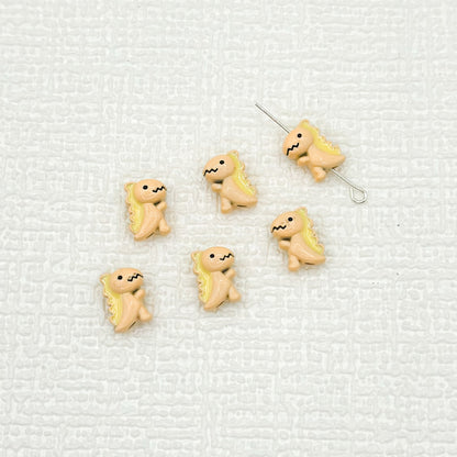 Dinosaur Metal Beads 12mm Baking Painted Enamel Alloy 10pcs 9
