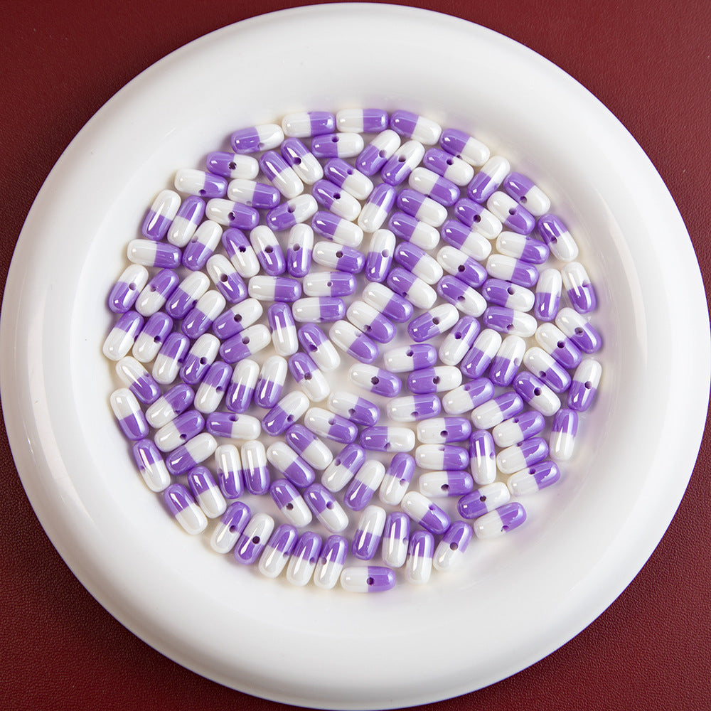 Plating Capsule Resin Beads 12mm Glossy Two Tone 20pcs 9