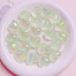 Glow Heart Acrylic Beads 21mm Glitter Iridescent Pastel 10pcs 7