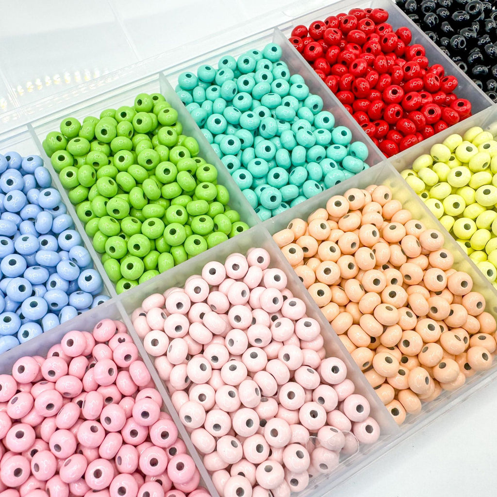 Alloy Spacer Beads 6mm Colorful Baking Painted 50pcs