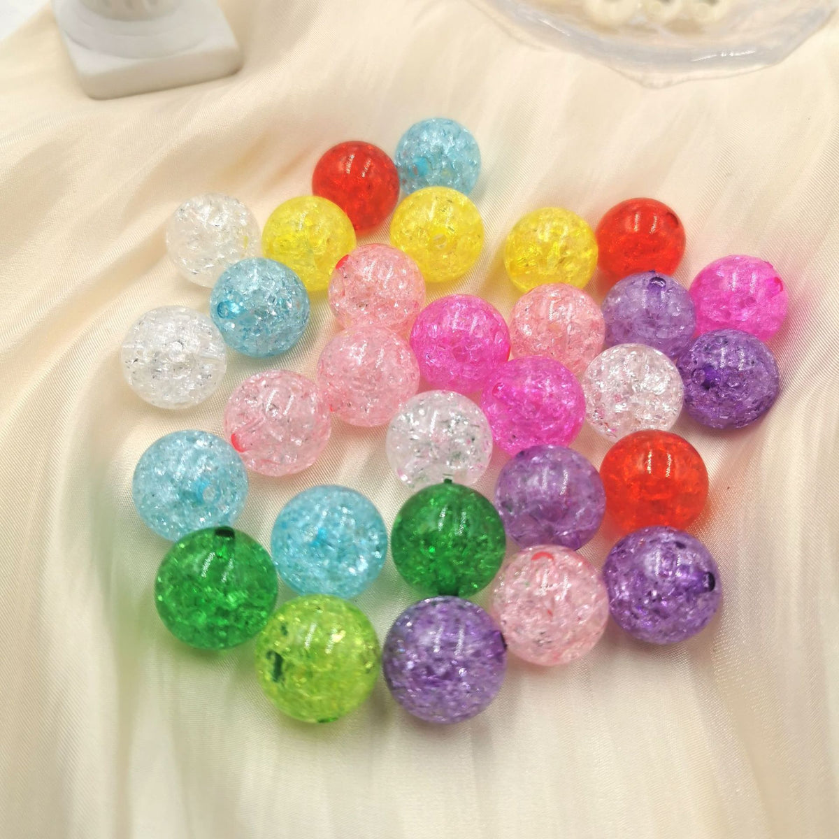 Transparent Crackle Acrylic Beads 10-16mm Colorful Mixed 100pcs 4