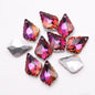 Electroplated Maple Leaf Glass Beads 11x16mm Double-Sided Single Hole 30pcs 22