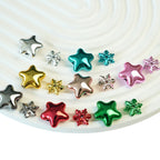 Pentagram Snowflake Acrylic Beads 14mm 21mm Metallic Plated 100pcs 5