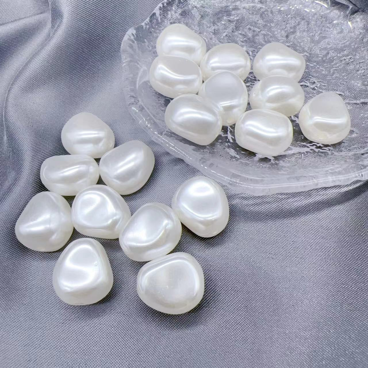 Imitation Baroque Pearl Acrylic Beads Irregular Shape ABS Plastic 100pcs 10
