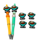 Silicone Focal Beads Tea Cup With Smiling Tea Bag and ANXI-TEA Text 20pcs 4