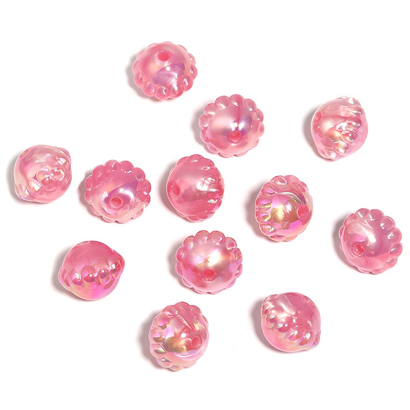 UV Plating Flying Saucer Acrylic Beads 15-17mm Metal Colored 50pcs 7