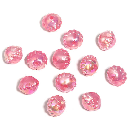 UV Plating Flying Saucer Acrylic Beads 15-17mm Metal Colored 50pcs 7