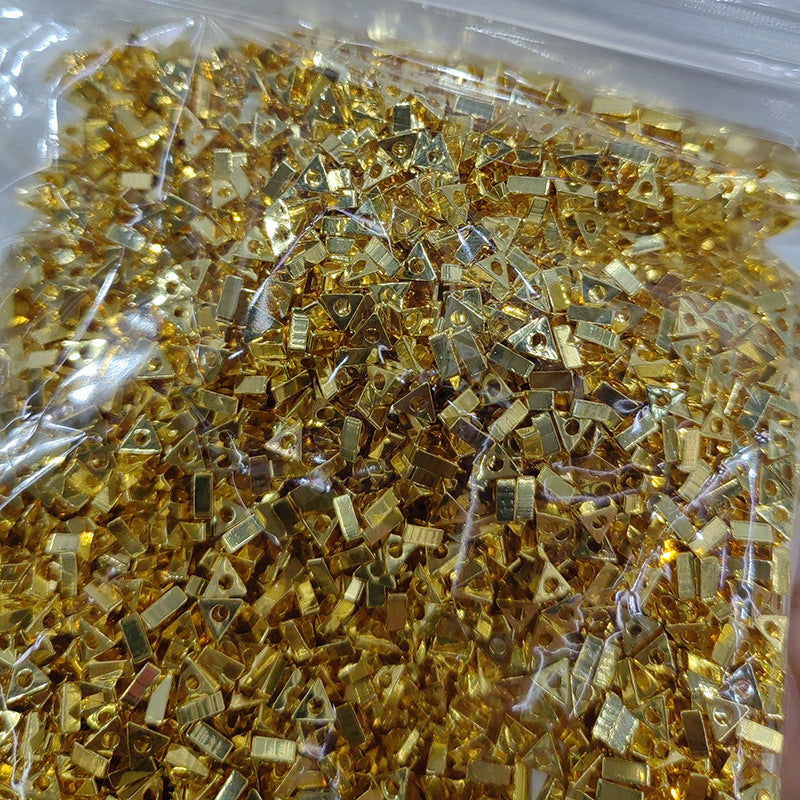 Brass Square Spacer Beads Geometric Silver Tone 100pcs 18
