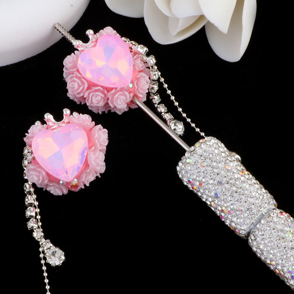 Tassel Rose Heart Clay Beads 25mm Colorful Polymer 2pcs 8