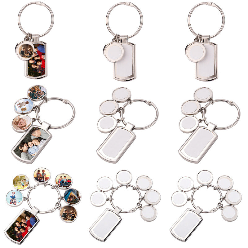 Metal Blank Sublimation Keychain Polished Silver Alloy Smooth Shape