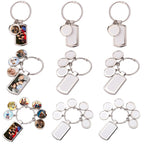 Metal Blank Sublimation Keychain Polished Silver Alloy Smooth Shape