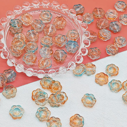 Sunflower Glass Beads 14mm Translucent Mixed Colors 25pcs 9