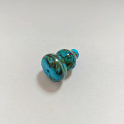 Vintage Lampwork Gourd Glass Beads 16x20mm Confetti Phoenix Tail 10pcs 6