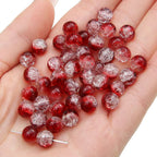 Crackle Round Glass Beads 10mm Assorted Colors 40pcs 25