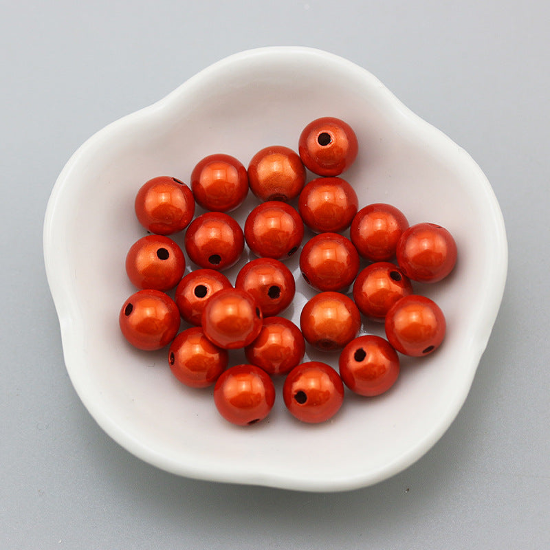 Glossy Metallic Round Acrylic Beads 10mm Colorful Assorted 50pcs 16