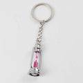 Vintage Metal Kerosene Lamp Hourglass Keychain with Colorful Sand 6
