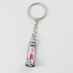 Vintage Metal Kerosene Lamp Hourglass Keychain with Colorful Sand 6
