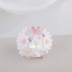 Flower Cluster Clay Beads 19mm Camellia Butterfly Bubblegum 6pcs 6